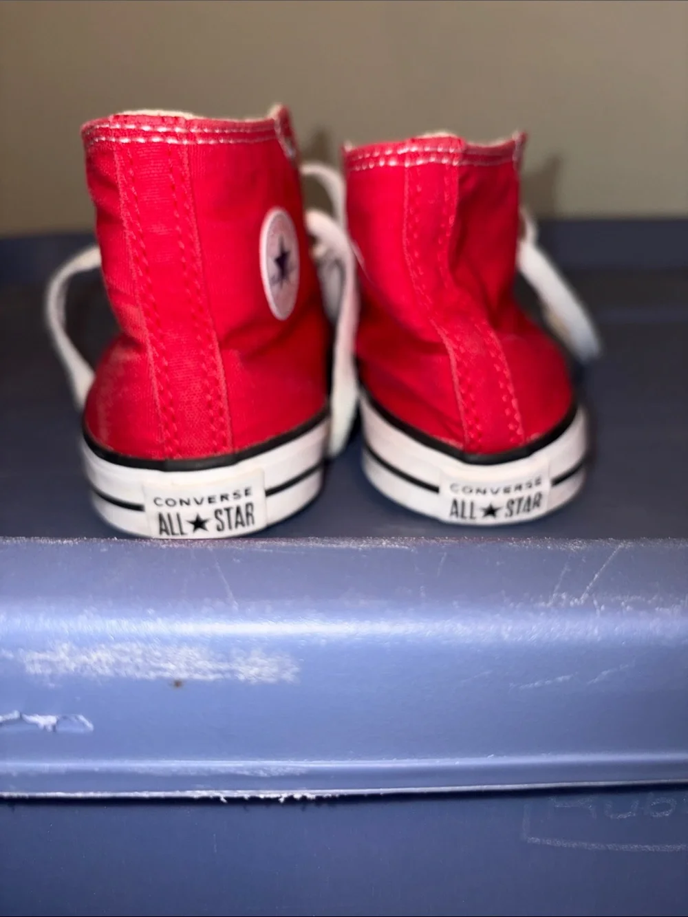 Converse Kids Red High Top Sneakers with White Laces
